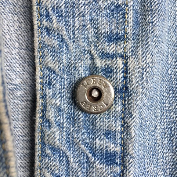 90s vintage J.Crew Jean Jacket Large - Picture 2 of 8